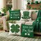 St Patricks Day Decorations,St Patricks Day Pillow Covers 18x18 Set of 4 Scottish Tartan Plaid St Patricks Day Hat Farmhouse Classic Decorative Square Cushion Cases for Sofa Couch